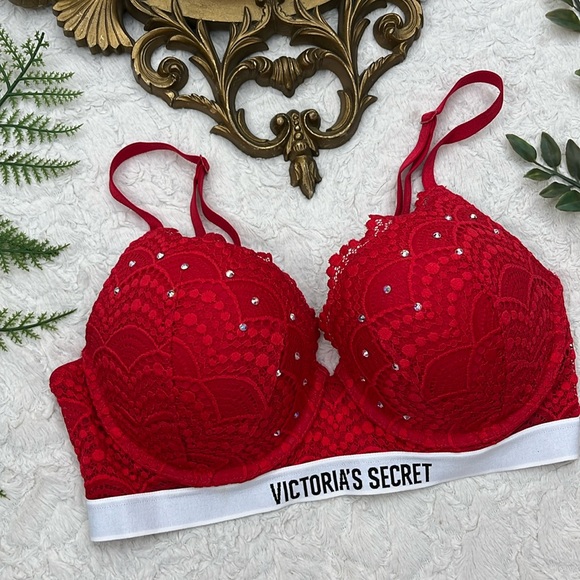 Victoria's Secret Other - Victoria’s Secret Perfect Shape Bra size 34 D Rhinestones